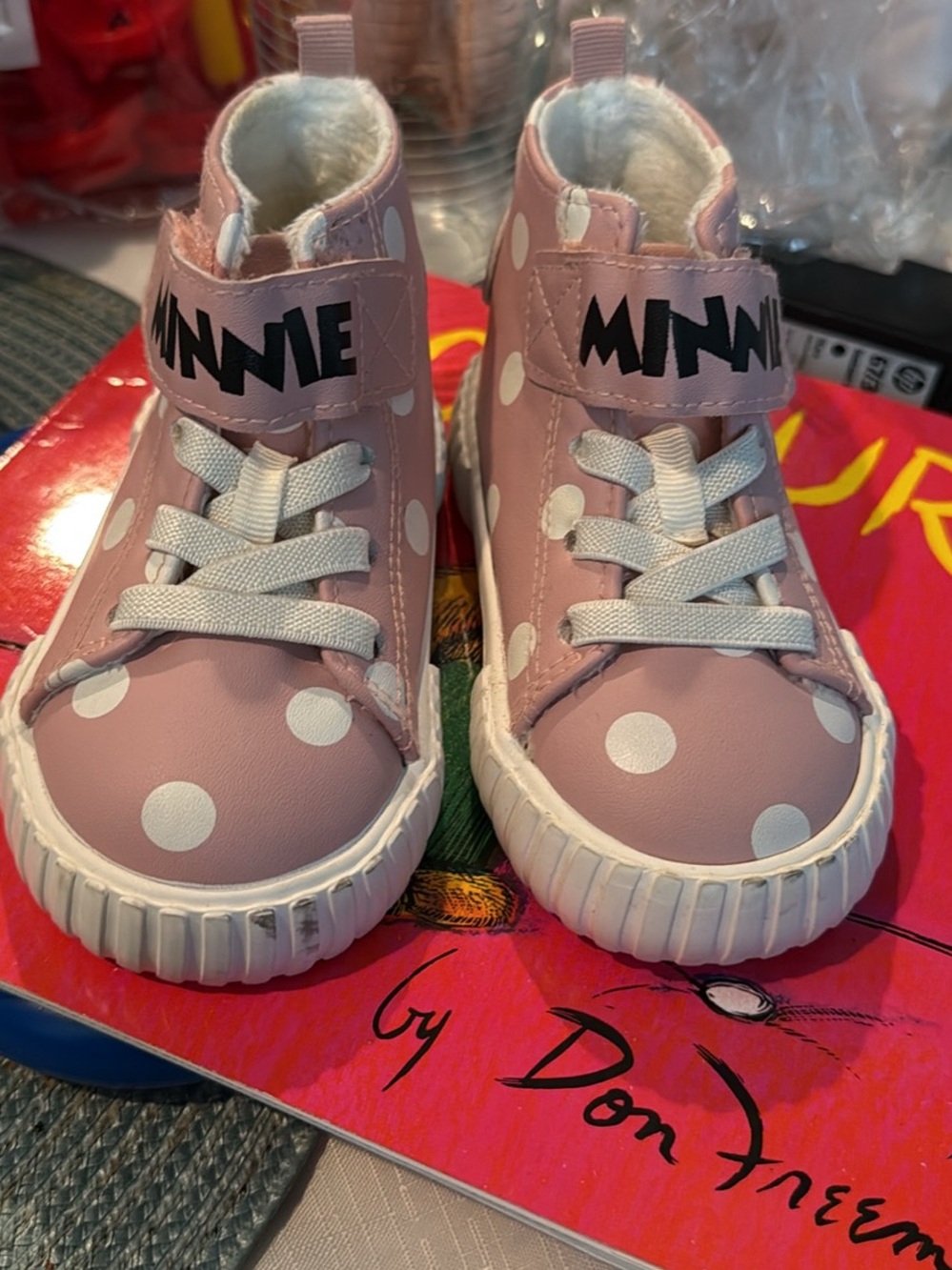 H&M Pink Polka Dot Minnie High-Top Sneakers for Kids
